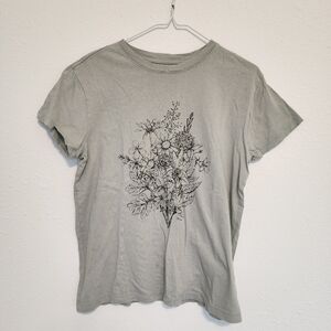 Green Floral Graphic T-Shirt